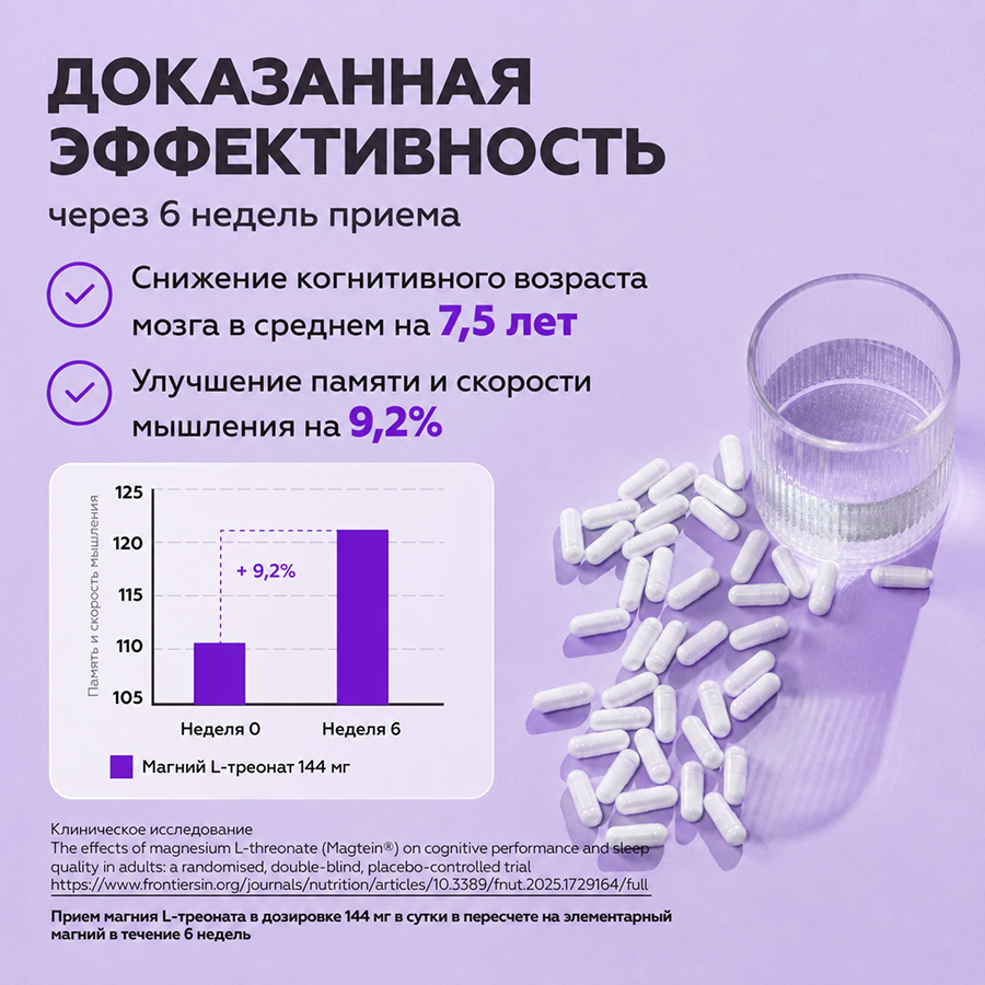 Магний L-треонат 90 капсул